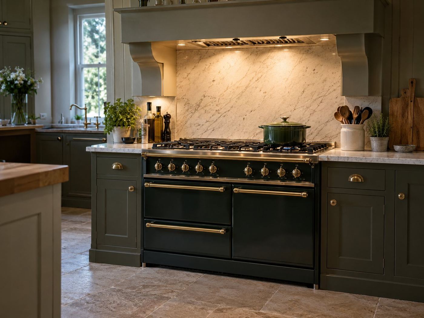 Gas supply for a new range cooker: A kitchen refit with a new dual-fuel range cooker.
